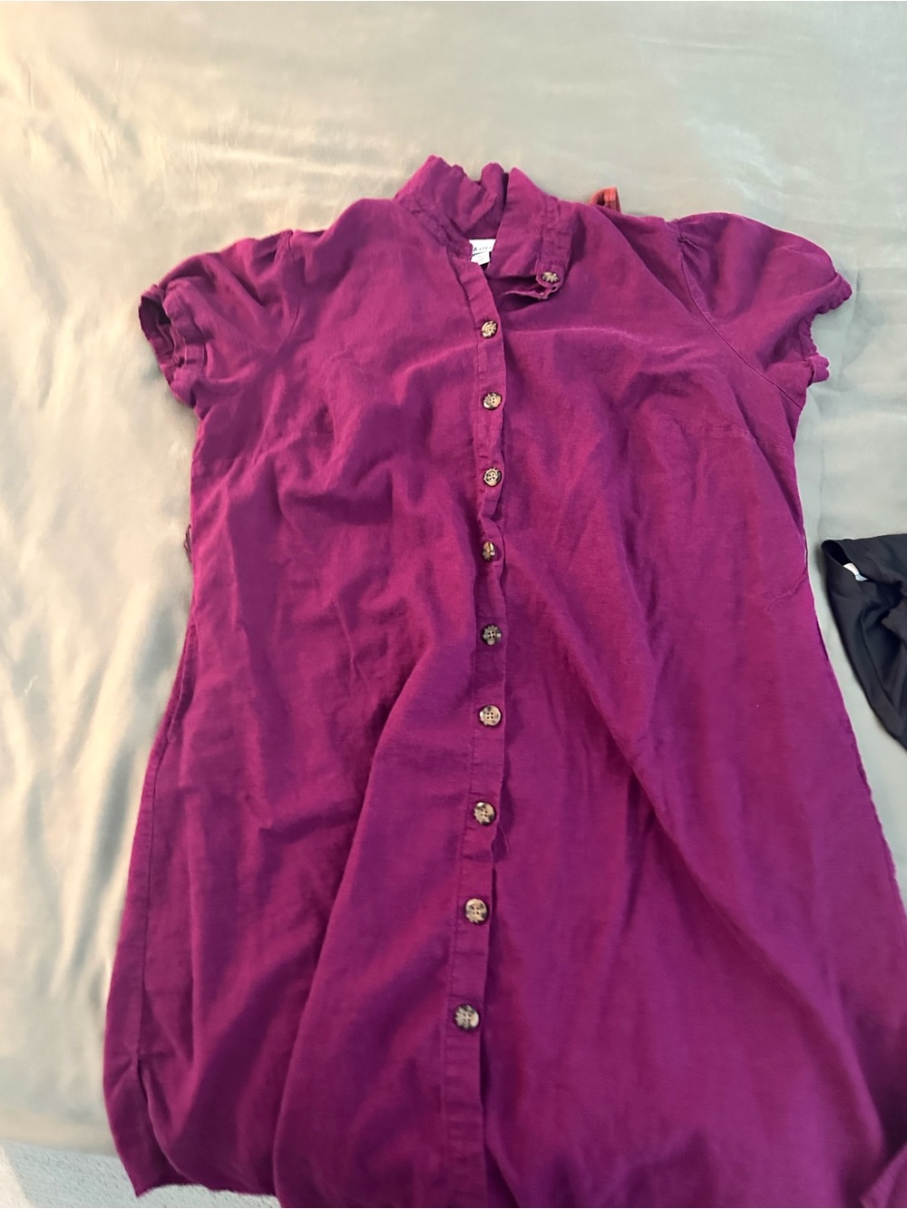 Tshirt' Button-Front Magenta Dress